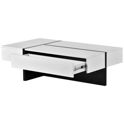 Modern Simple Rectangle Coffee Table Living Room Furniture, High Gloss Surface Cocktail Table, Center Table for Sofa