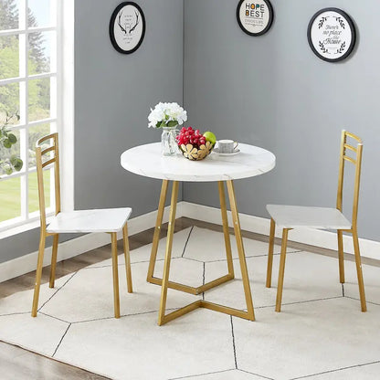 Javlergo 31.5 Round Dining Table Modern Leisure Table with Metal Leg
