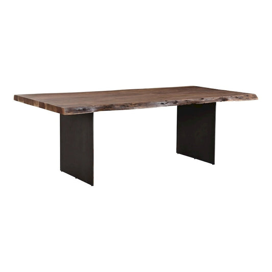 Aurelle Home Modern Live Edge Acacia and Iron Dining Table - 94 x 38