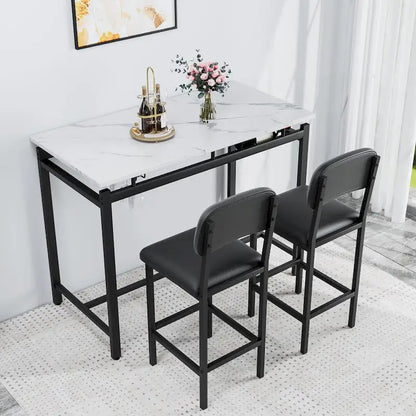 Kitchen Table Set, Dining Table and Chairs for 2, 3 Piece Table Set with 2 Chairs, Bar Set for Small Spaces, Breakfast, Pub