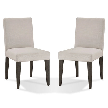Mod 19 Inch Parson Style Dining Chair, Rubberwood, Set of 2, Light Gray