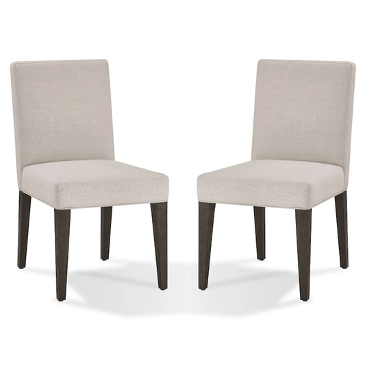 Mod 19 Inch Parson Style Dining Chair, Rubberwood, Set of 2, Light Gray