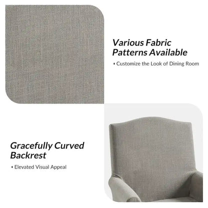 Alethea Upholstered Slipcover Arm Dining Chair with Soild Wood Legs Set of 2 by HULALA HOME