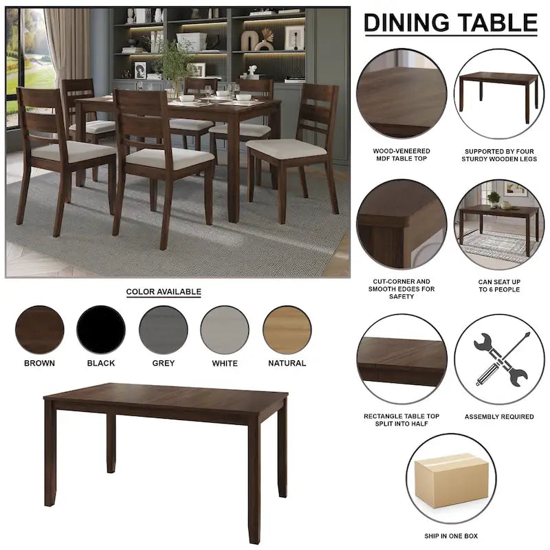 CraftPorch Contemporary 5-piece Wooden Dining Set