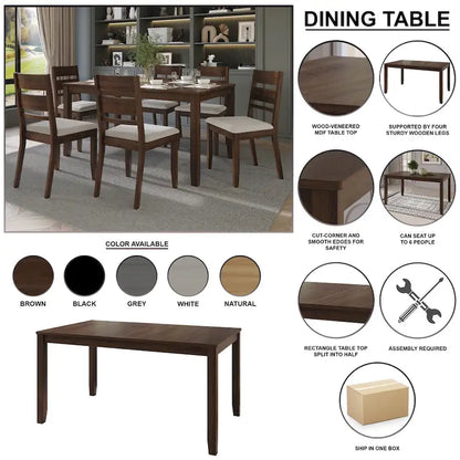 CraftPorch Contemporary 5-piece Wooden Dining Set