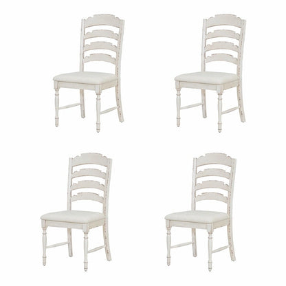 Vintage Traditional 4-Piece Upholstered Dining Chairs with Serrated Backs