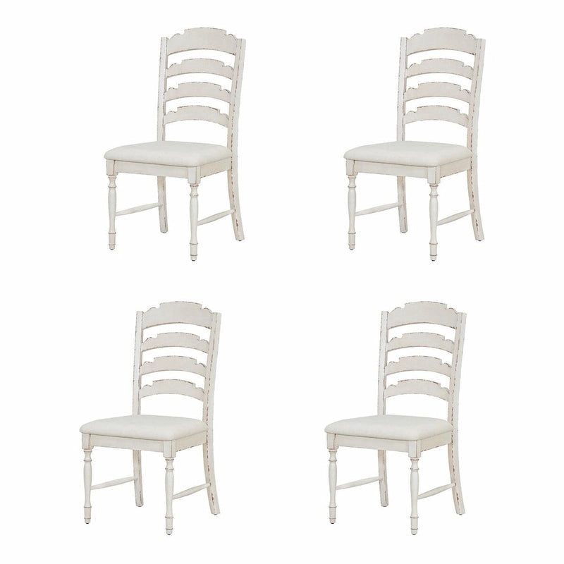Vintage Traditional 4-Piece Upholstered Dining Chairs with Serrated Backs