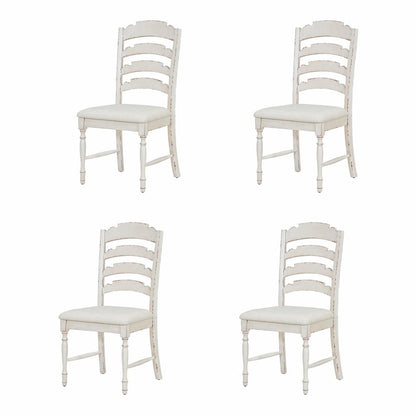 Vintage Traditional 4-Piece Upholstered Dining Chairs with Serrated Backs