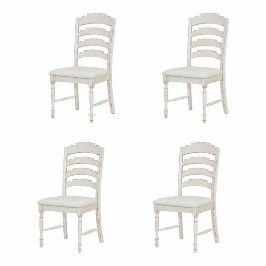 Vintage Traditional 4-Piece Upholstered Dining Chairs with Serrated Backs