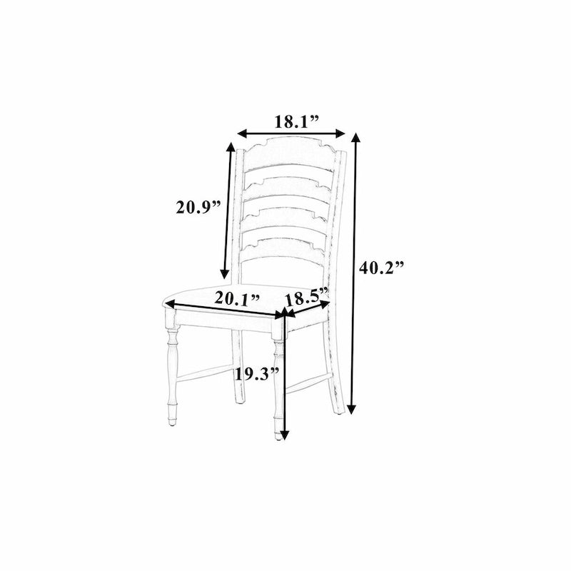 Vintage Traditional 4-Piece Upholstered Dining Chairs with Serrated Backs