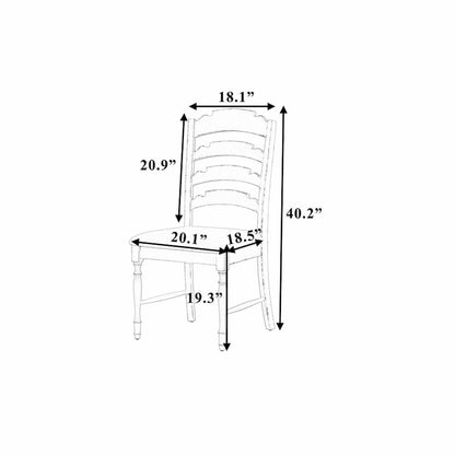 Vintage Traditional 4-Piece Upholstered Dining Chairs with Serrated Backs