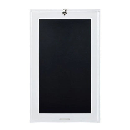 Utopia Alley Fold Down Desk Table Wall Cabinet With Chalkboard, White