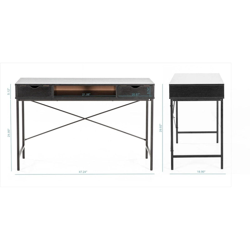 JJS 48' Writing Desk with Drawers, Contemporary Home Office Large Computer Laptop Workstation with Storage