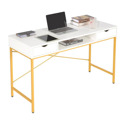 JJS 48' Writing Desk with Drawers, Contemporary Home Office Large Computer Laptop Workstation with Storage