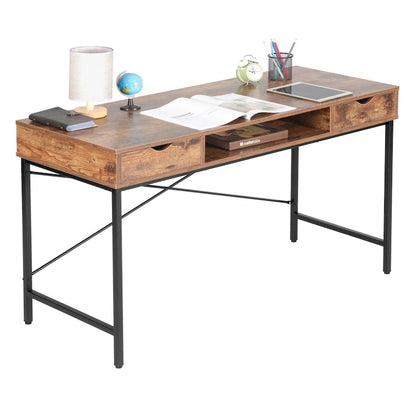 JJS 48' Writing Desk with Drawers, Contemporary Home Office Large Computer Laptop Workstation with Storage