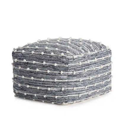 Jani Surin 22-inch Square Pouf Ottoman - Handmade Footrest for Living Room, Bedroom, Nursery, Kidsroom