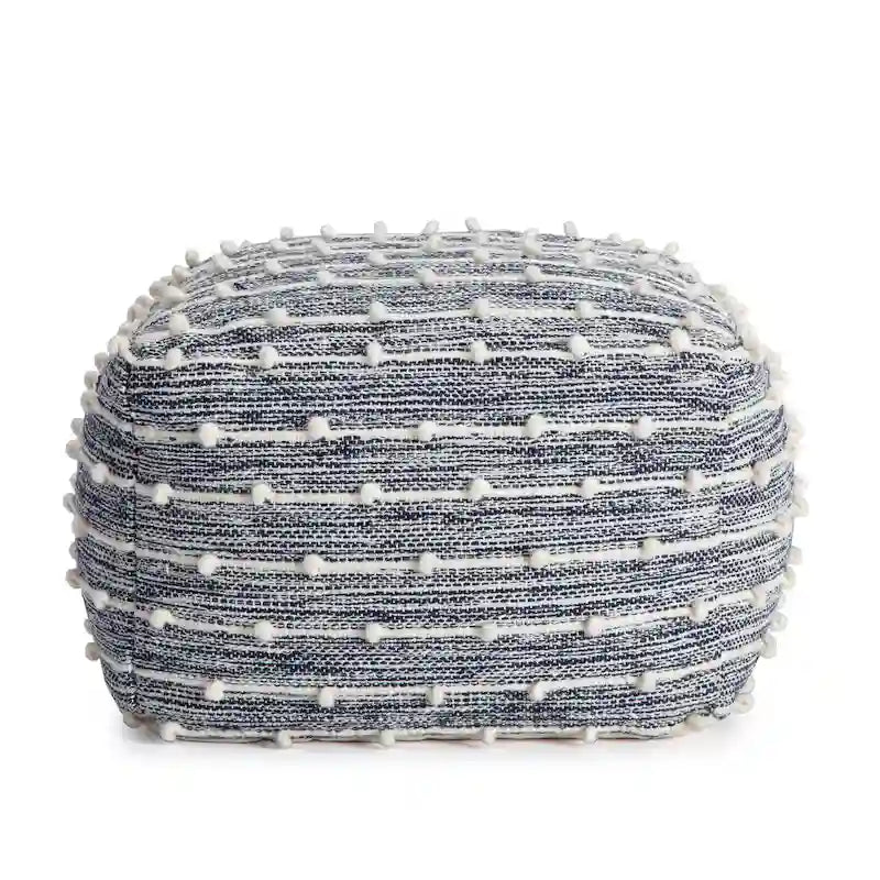 Jani Surin 22-inch Square Pouf Ottoman - Handmade Footrest for Living Room, Bedroom, Nursery, Kidsroom