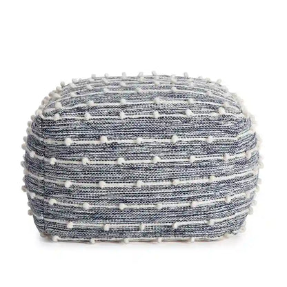 Jani Surin 22-inch Square Pouf Ottoman - Handmade Footrest for Living Room, Bedroom, Nursery, Kidsroom