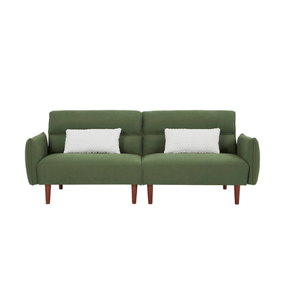 Convertible Futon Sofa Bed, Adjustable Couch Sleeper, Couch Corduroy Fabric Comfy Sofa bed with Wooden Legs & 2 Pillows