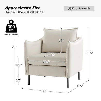 Christopher Modern Anti-scratch Fabric Armchair with Black Metal Legs Set of 2 by HULALA HOME