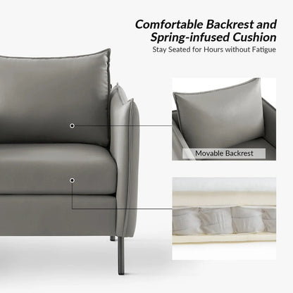 Christopher Modern Anti-scratch Fabric Armchair with Black Metal Legs Set of 2 by HULALA HOME
