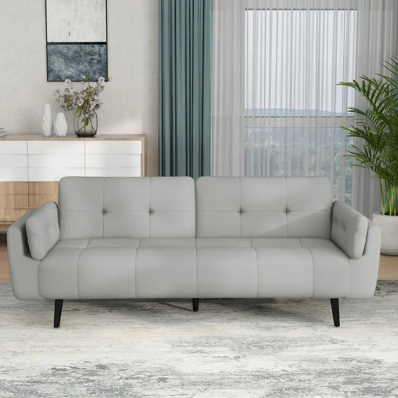 Convertible Futon Sofa Reclining Adjustable Back Couch Bed Sleeper