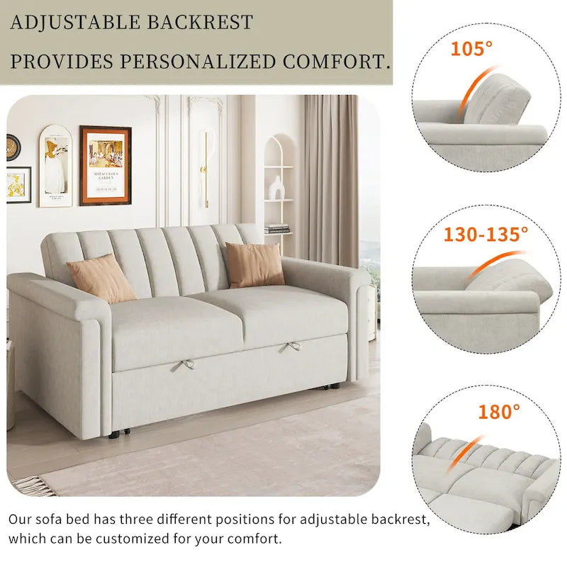 Convertible Soft Cushion Sofa Pull Bed