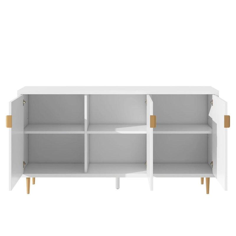 Modern TV Stand for TV up to 70 inch, Console Table with Adjustable Shelves,Storage Sideboard Cabinet for Living Room