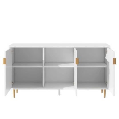 Modern TV Stand for TV up to 70 inch, Console Table with Adjustable Shelves,Storage Sideboard Cabinet for Living Room