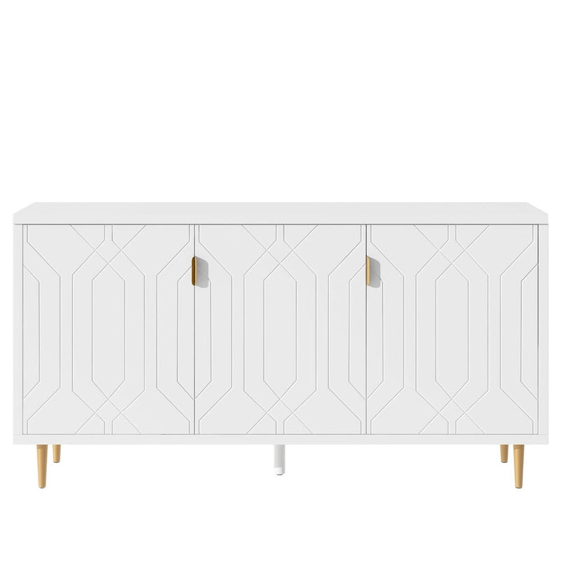 Modern TV Stand for TV up to 70 inch, Console Table with Adjustable Shelves,Storage Sideboard Cabinet for Living Room