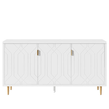 Modern TV Stand for TV up to 70 inch, Console Table with Adjustable Shelves,Storage Sideboard Cabinet for Living Room