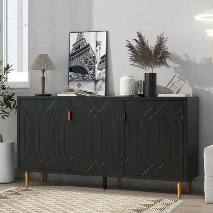 Modern TV Stand for TV up to 70 inch, Console Table with Adjustable Shelves,Storage Sideboard Cabinet for Living Room