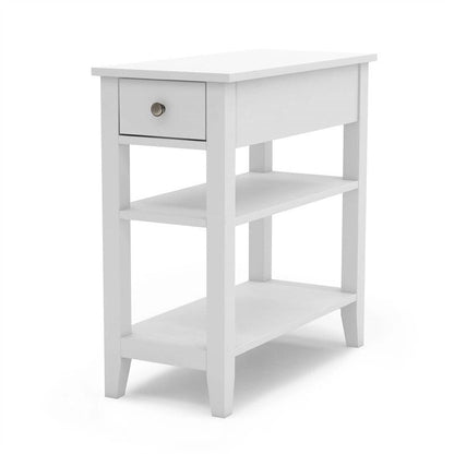 Narrow End Table with Drawer and Shelf - 11.22D x 23.62W x 24.02H