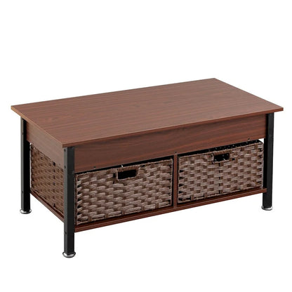 Metal Coffee Table with a Lifting Table and Hidden Storage Space