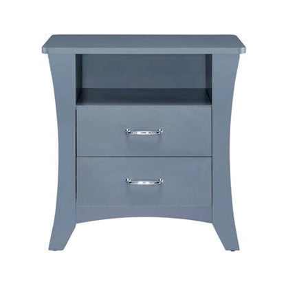 Accent Table with 2 Drawers and Open Compartment, Gray