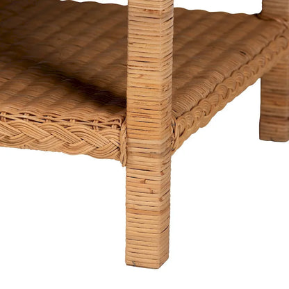Minahasa Bohemian Light Honey Braided Rattan Coffee Table