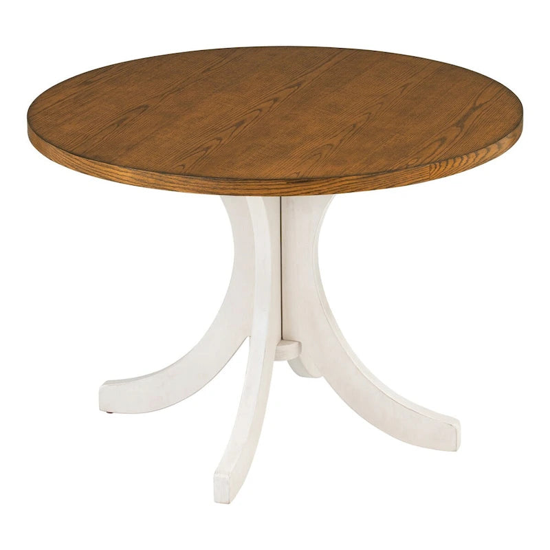 5-Piece Round Dining Table Set with Upholstered Chairs