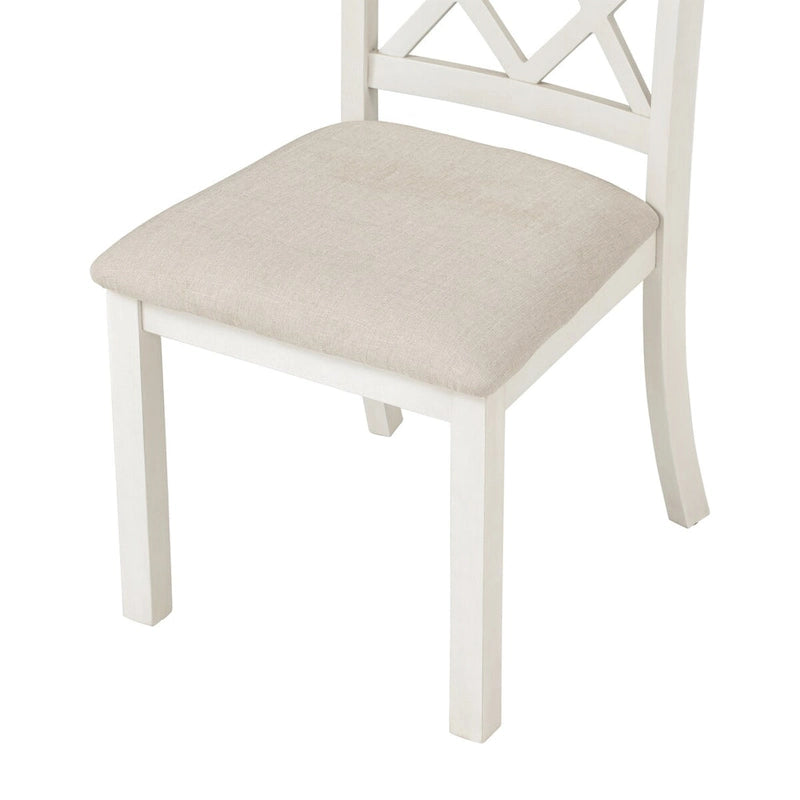5-Piece Round Dining Table Set with Upholstered Chairs