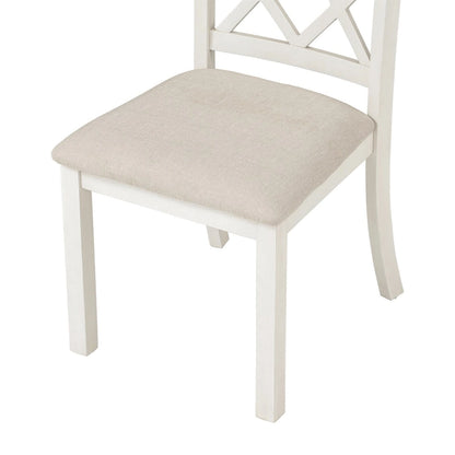 5-Piece Round Dining Table Set with Upholstered Chairs