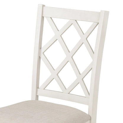 5-Piece Round Dining Table Set with Upholstered Chairs