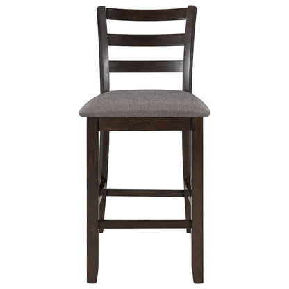 5 PCS Wooden Counter Height Dining Set with Padded Chairs and Storage Shelving