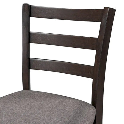 5 PCS Wooden Counter Height Dining Set with Padded Chairs and Storage Shelving