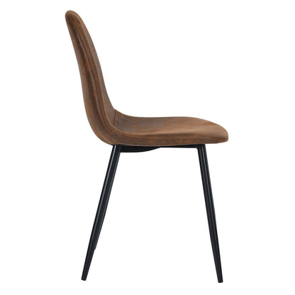 HomyLin Dining Chairs Set of 4 Suede Side Accent Chairs with Black Metal Legs