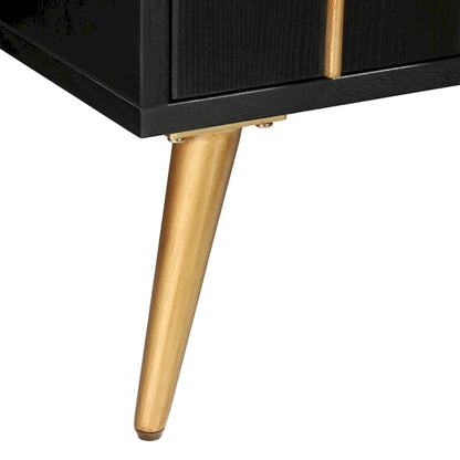 Evari Mid-century Modern 2-Door Accent Cabinet Sideboard Antique Gold Storage Shelf for Living/ Dining Room