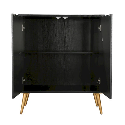Evari Mid-century Modern 2-Door Accent Cabinet Sideboard Antique Gold Storage Shelf for Living/ Dining Room