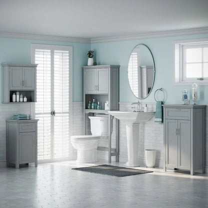 RiverRidge Somerset Two-Door Bathroom and Laundry Storage Cabinet with Drawer and Adjustable Shelf - Gray - N/A