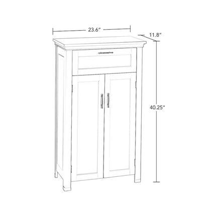 RiverRidge Somerset Two-Door Bathroom and Laundry Storage Cabinet with Drawer and Adjustable Shelf - Gray - N/A