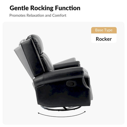 Viviana Traditional Genuine Leather Manual Swivel Glider Recliner Set of 2 by HULALA HOME