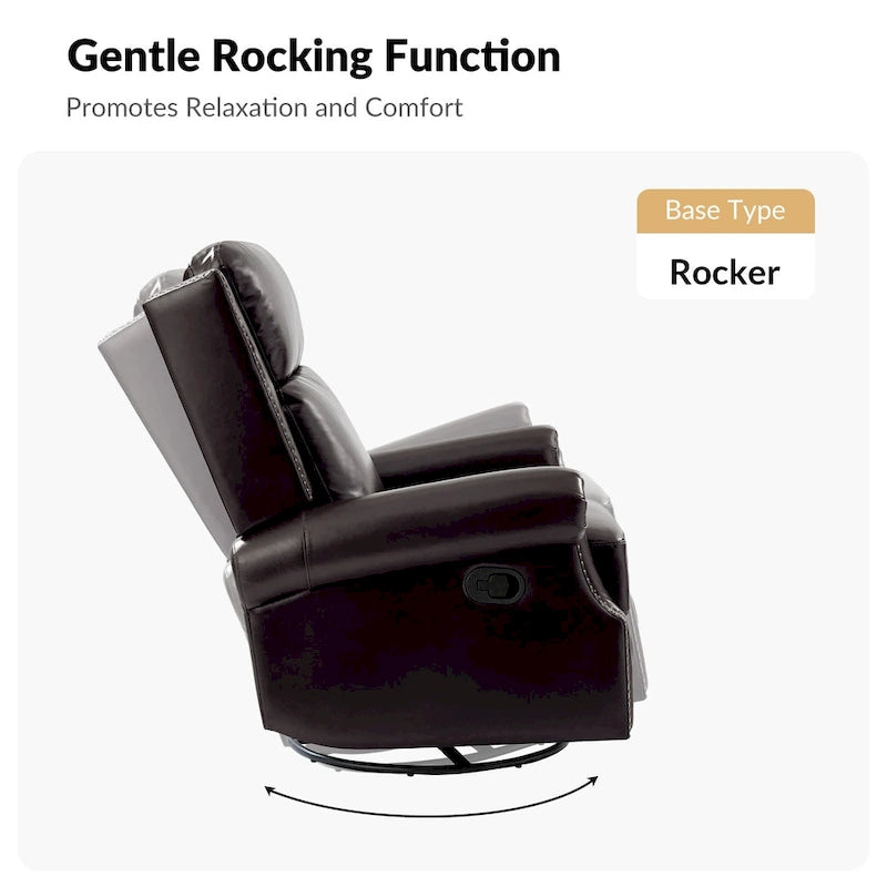 Viviana Traditional Genuine Leather Manual Swivel Glider Recliner Set of 2 by HULALA HOME