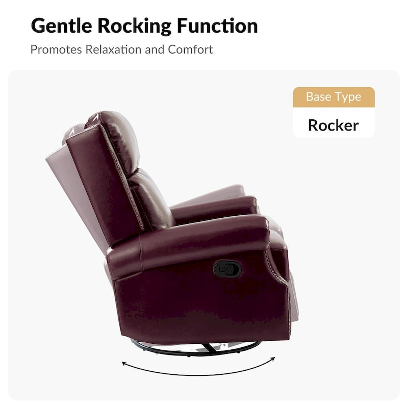 Viviana Traditional Genuine Leather Manual Swivel Glider Recliner Set of 2 by HULALA HOME